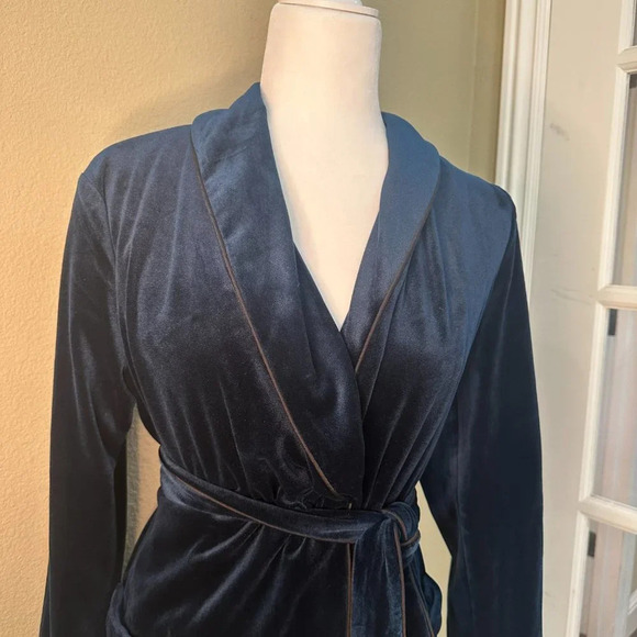 NWOT GREYLIN Teal Emerald Velour Tie Front Blazer - size small - Picture 3 of 8